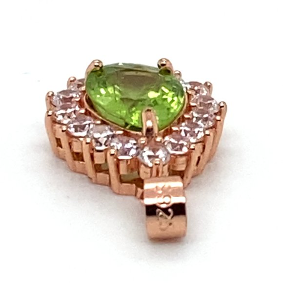Peridot 1.55ct Rose Gold Finish Solid 925 Sterling Silver Pendant - Picture 7 of 7